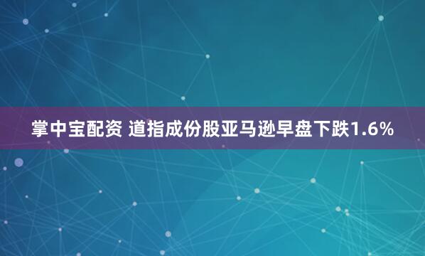 掌中寶配資 道指成份股亞馬遜早盤下跌1.6%